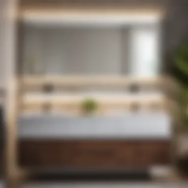 60-inch double sink bathroom vanity with LED lighting feature