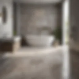 Elegant porcelain tile flooring in a modern bathroom setting