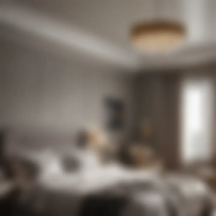 Lighting Options in a Bedroom A well-lit bedroom showcasing various lighting options