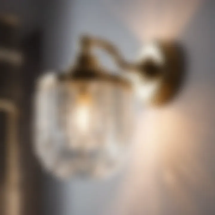 Abstract crystal glass bathroom light fixture