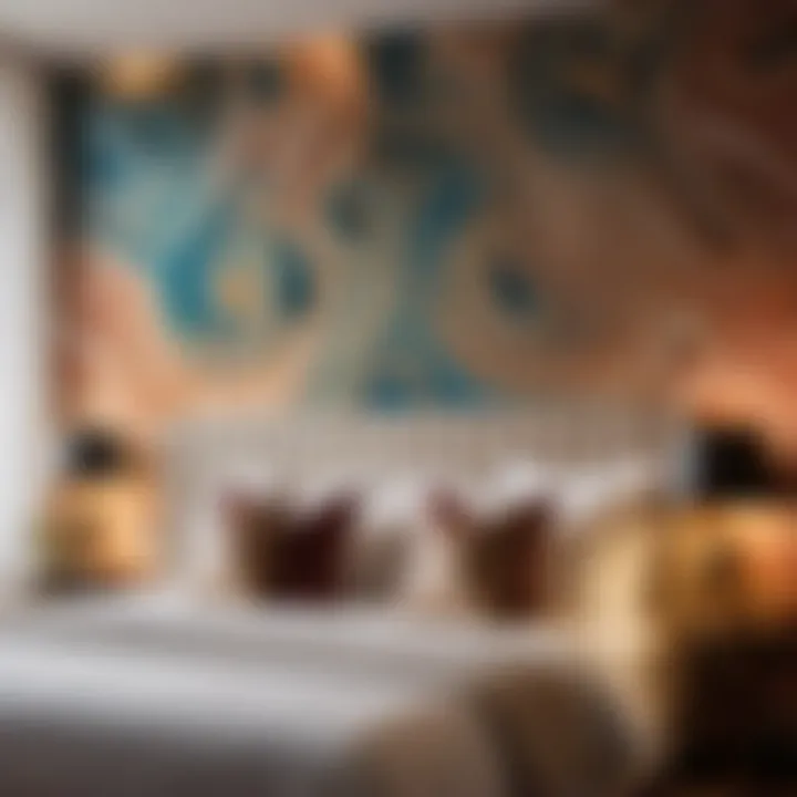 Abstract Removable Wallpaper Headboard Design