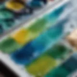 Energizing Watercolor Palette Abstract watercolor strokes in blues and greens