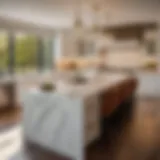 Luxurious Kitchen Island with Marble Countertop