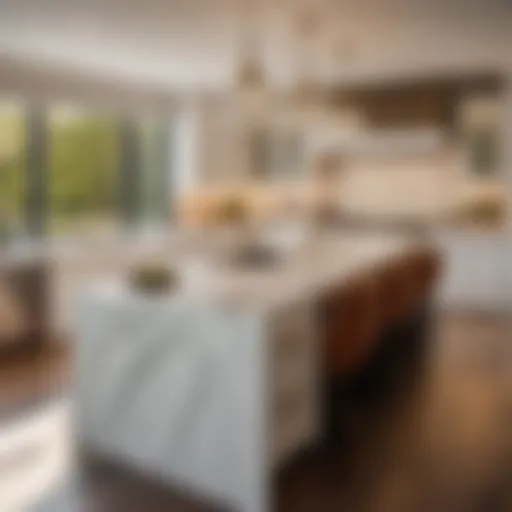 Luxurious Kitchen Island with Marble Countertop