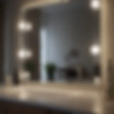 Close-up view of advanced features in LED lighted vanity mirror