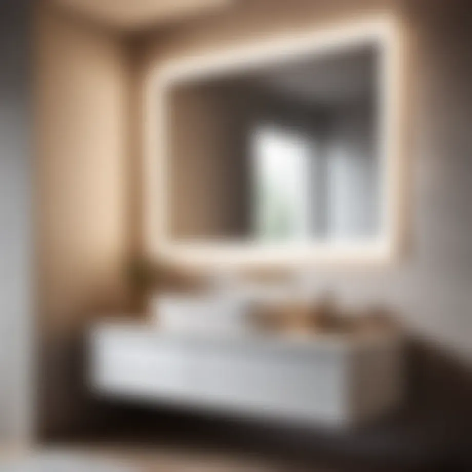 Elegant Vanity with Sink in Minimalist Bathroom