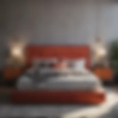 Stylish Contemporary Bedroom Set Stylish contemporary bedroom set featuring bold colors