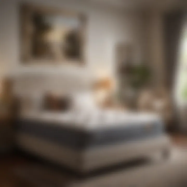 Comfortable Mattress in a Serene Environment A comfortable mattress displayed in a serene bedroom setting