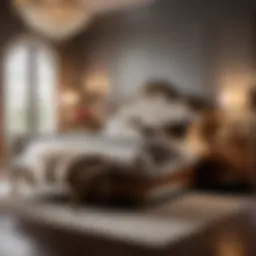 Luxurious Alexander Julian bedroom furniture in elegant setting