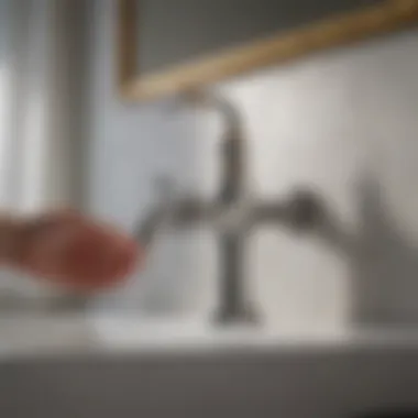 Checking alignment of faucet base for stability