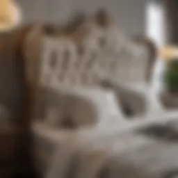 Elegant upholstered bed in luxurious bedroom setting