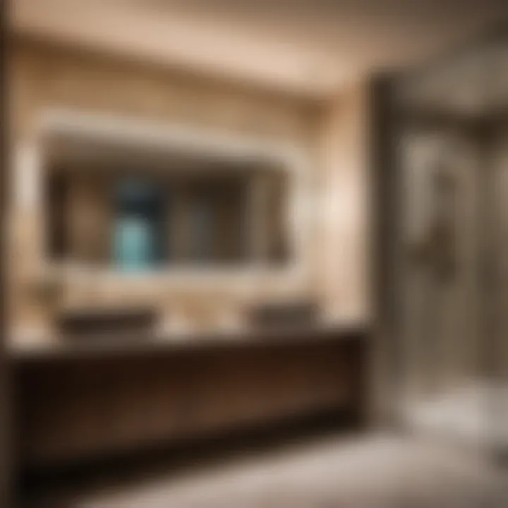 Luxurious Lighting Upgrade Ambiance Enhancement with Caged Vanity Lighting in Luxury Bathroom