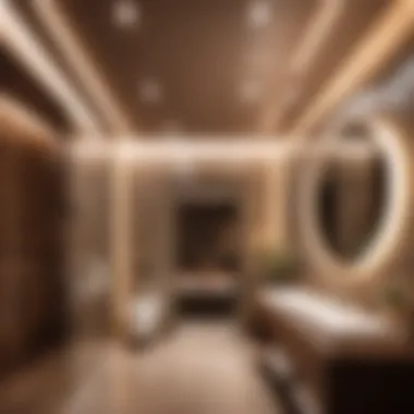 Enhancing Bathroom Atmosphere Suspended ceiling with recessed lighting for ambiance
