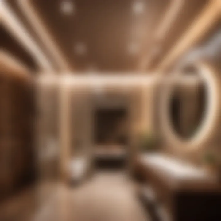 Enhancing Bathroom Atmosphere Suspended ceiling with recessed lighting for ambiance