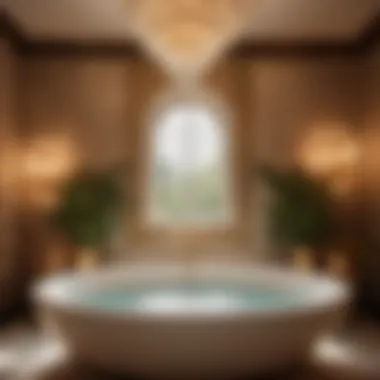 Warm Ambient Lighting Setting the Mood in Lavish Bathing Room