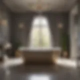 Elegant freestanding American signature bathtub in a modern bathroom setting