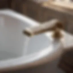 Elegant bathtub handle with intricate design