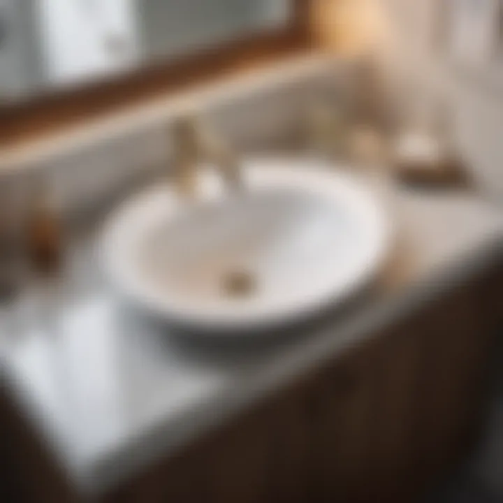 Detailed Anatomy of Bathroom Sink with Washer Location Illustration showcasing the anatomy of a bathroom sink with highlighted washer location