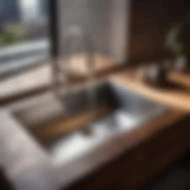 Industrial Chic: Stainless Steel Drop-In Sink Stainless steel drop-in sink with minimalist design
