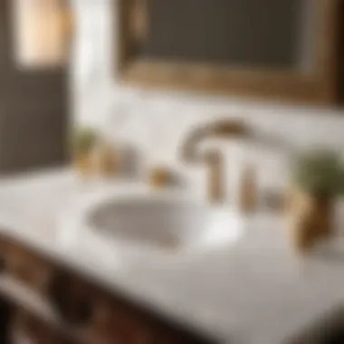 Luxurious Marble Surface Marble countertop on antique bathroom vanity