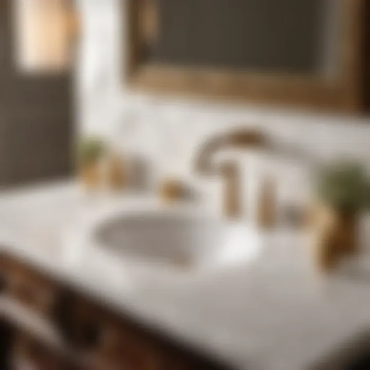 Luxurious Marble Surface Marble countertop on antique bathroom vanity