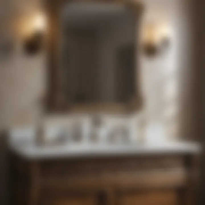 Old-World Charm Antique brass fixtures on a discontinued bathroom vanity