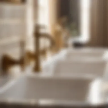 Timeless Elegance Antique brass fixtures in a renovated vintage bathroom