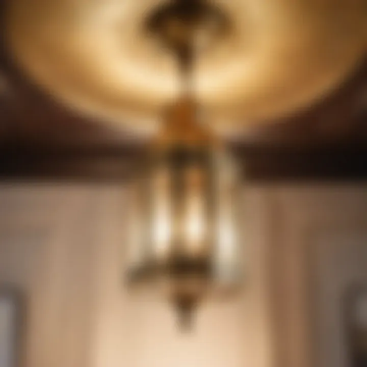 Antique Brass Lantern Ceiling Light Fixture