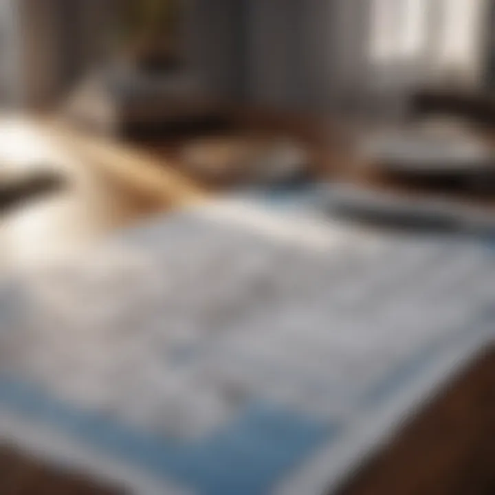 Architectural blueprint plans for home renovation