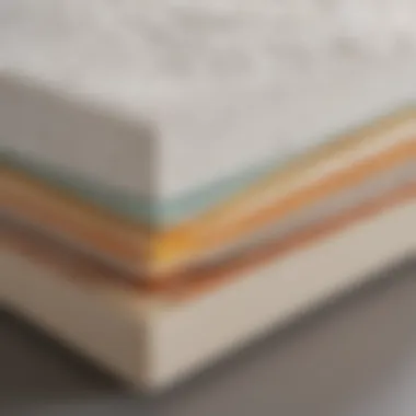 Cross-section of Tempur-Pedic mattress showcasing its layers and materials