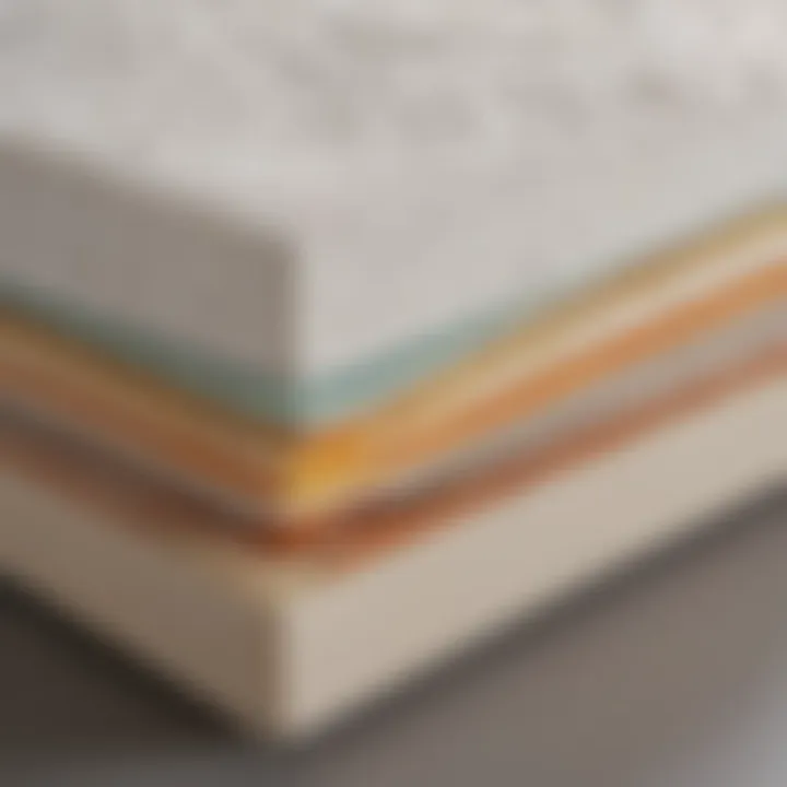 Cross-section of Tempur-Pedic mattress showcasing its layers and materials
