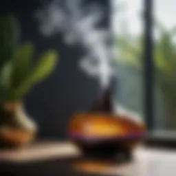 Aromatic essential oils in a diffuser