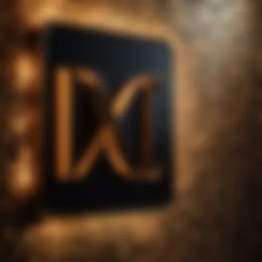 Artistic bathroom sign with abstract patterns