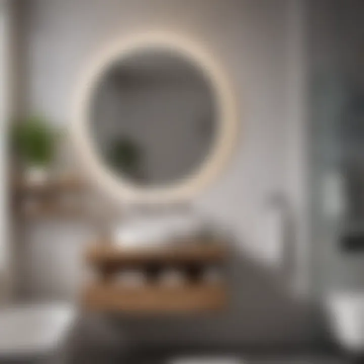 Sleek Storage Solutions Artistic floating shelves with minimalist decor in bathroom