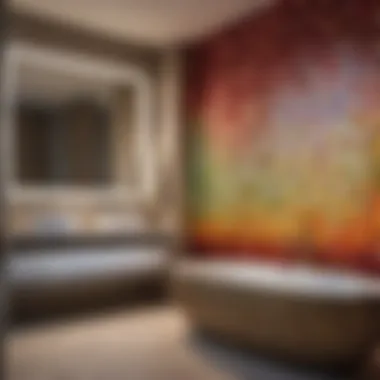 Creative Glass Mosaic Masterpiece Artistic Glass Mosaic Tiles in Bathroom