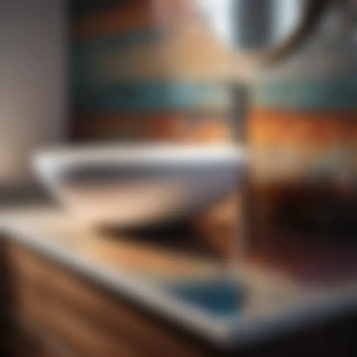 Artistic Mosaic Laminate Bathroom Countertop
