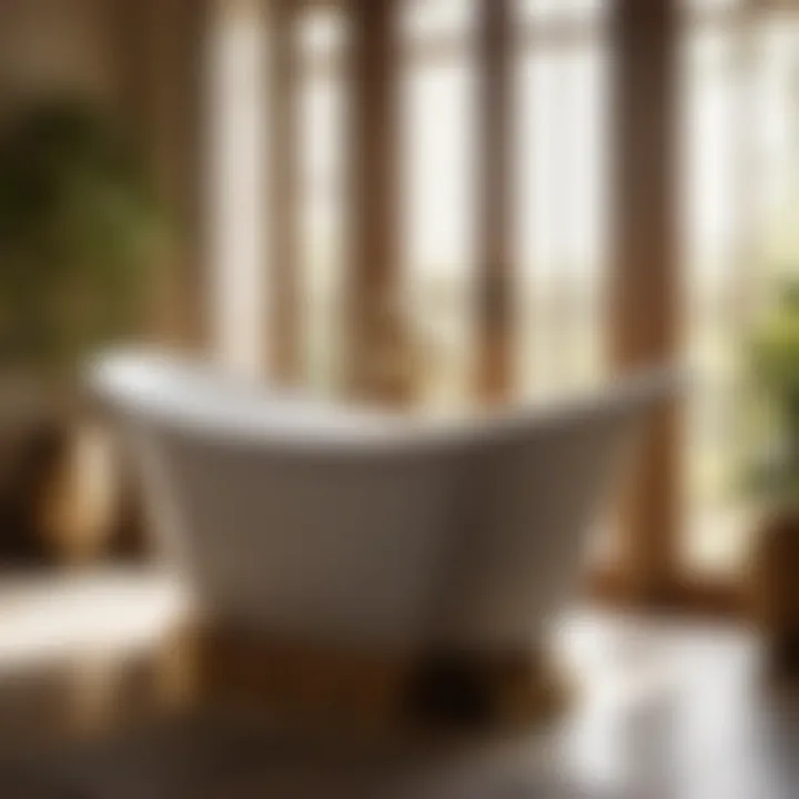 Sunlit Artistry: Pedestal Bath Tub Showcase Artistic Pedestal Bath Tub in a Sunlit Bathroom