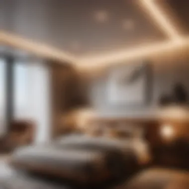 Track lighting highlighting artwork