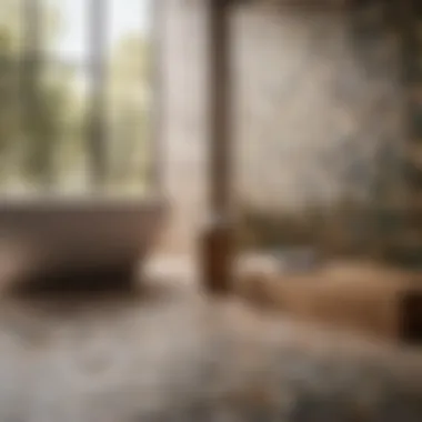Assorted tile materials for bathroom renovation