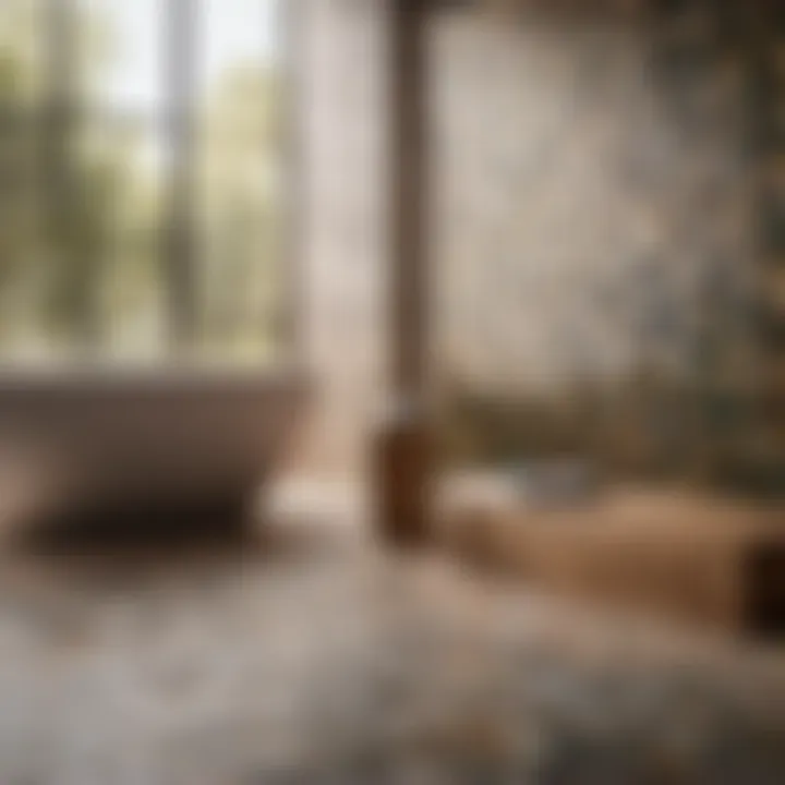 Assorted tile materials for bathroom renovation