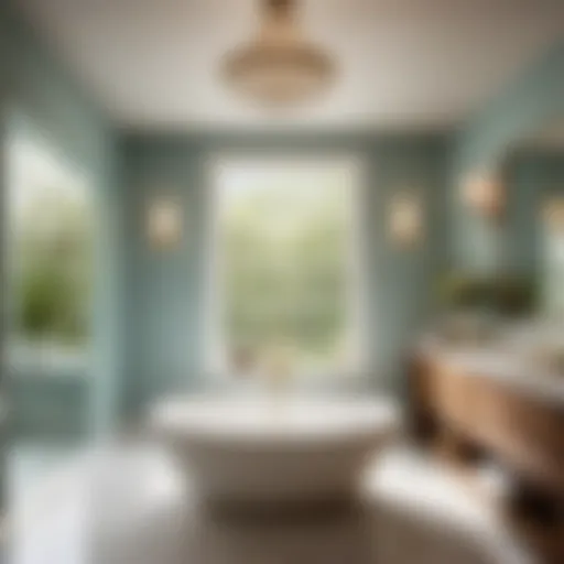 Elegant Aura Bath and Spa paint color in serene bathroom setting