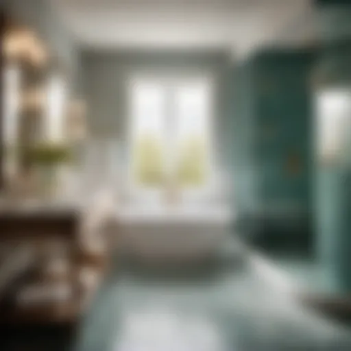 Enhancing Bathroom Aesthetics with Aura Paint Elegant bathroom with Benjamin Moore Aura Bath and Spa Tile Paint
