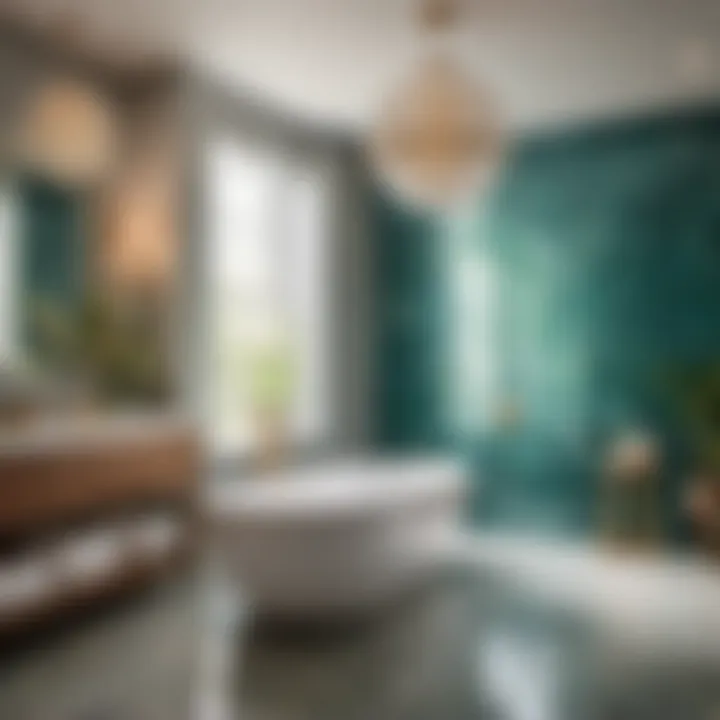 Creating a Relaxing Spa Vibe in Your Bathroom Spa-like atmosphere created with Benjamin Moore Aura Bath and Spa Tile Paint