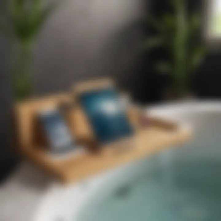 Bamboo Bath Caddy with Tablet Stand