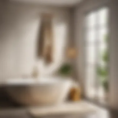 Bamboo Cotton Bath Towel Hanging in Modern Bathroom