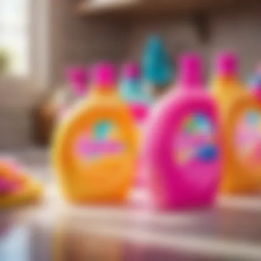 Vivid Detergent Bottles in Barbie Laundry Set Barbie laundry set with colorful detergent bottles