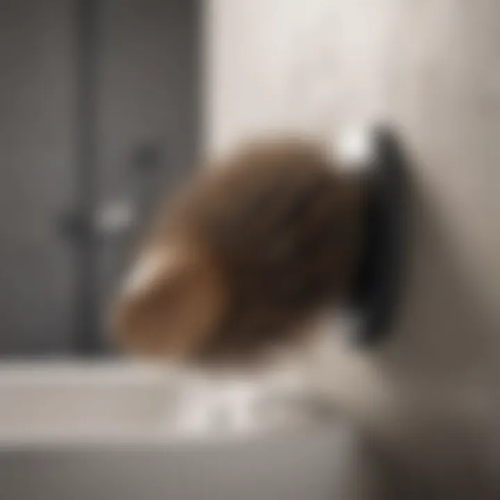 Care tips for maintaining bathroom back brushes, displayed visually.