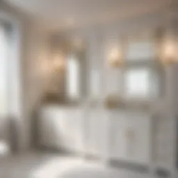 Elegant bathroom cabinet with marble countertop