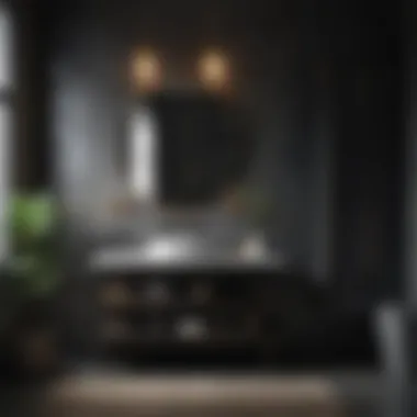 Bold and modern bathroom cabinet featuring a striking black finish