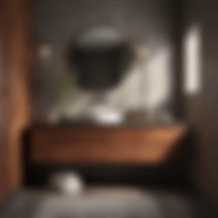 Stylish bathroom cabinet showcasing a rich earthy tone